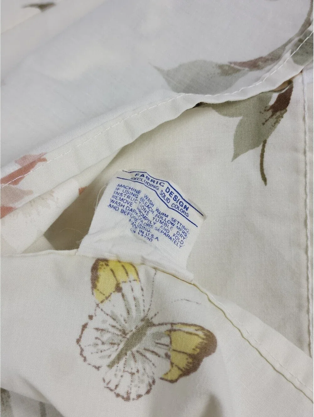 Springmaid Non Iron Percale Butterfly Floral Flat Sheet Queen
